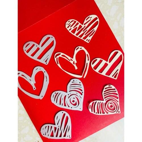 4Pcs Hearts Shape Metal Dies Cut Template for Embossing DIY Scrapbook Paper Album Gift Card Making New Dies Scrapbooking Cut