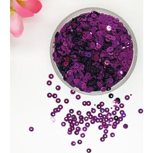 50g 3mm Dark Red Loose Flat Sequins Claret Round Bridal Paillette Wedding ,Women Kids DIY Garment Accessory Burgundy