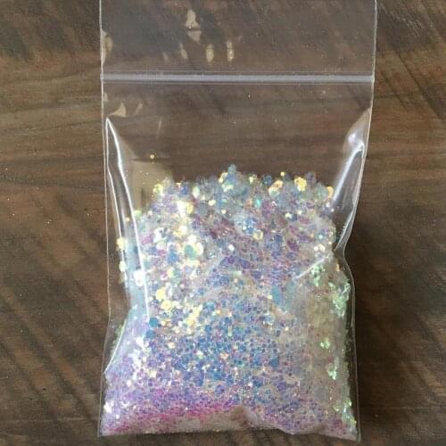50g Aurora Unicorn Nail Art Powder Dust 8 Colors Ultra-thin Mermaid Hexagon Flakes Slice Mixed Glitter Powders