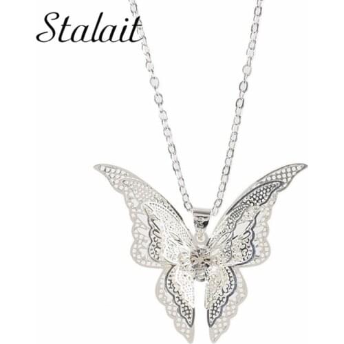 Bohemian Fly Butterfly Pendant Necklace Clavicle Chain Jewelry Women Alloy Hollow Wings Choker 2020 Fashion