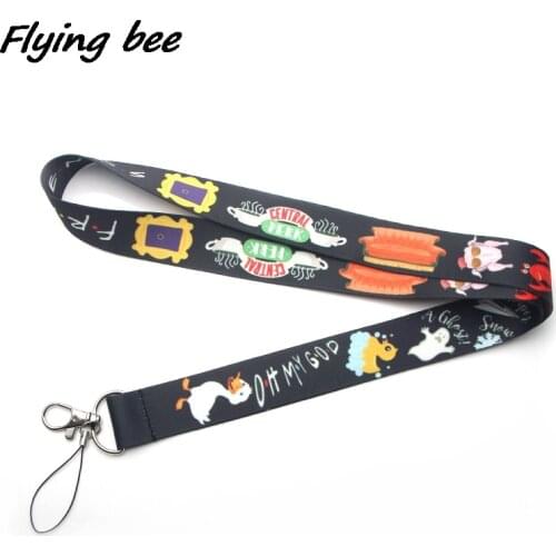 Flyingbee Friendship Lanyard Phone Rope Keychains Phone Lanyard for Keys ID Card Cartoon Lanyards For Men Women X0089