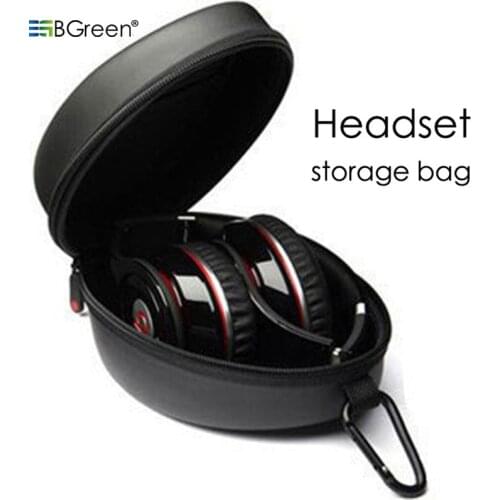 BGreen Headphone Box Hard Case Earphone Earbuds Zipper Bag USB Cable SD Card Trinket Storage Carrying Pouch EVA Shockproof