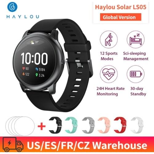 Haylou Solar LS05 Global Version Smart Watch Men Sport Heart Rate Sleep Monitor IP68 Waterproof 1.28" Smartwatch for iOS Android