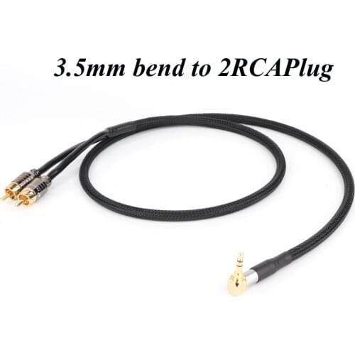 HiFi cable audio RCA cable Audio signal wire plug 3.5mm aux plug convert two RCA plug