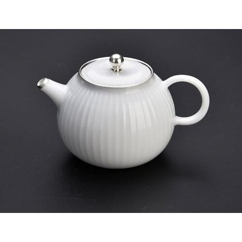 Sterling Silver Handmade Ceramic Pot Teapot Gilt Silver Kung Fu Tea Set Drunk Red Dust Silver Love Large Thick Kung Fu Teapot