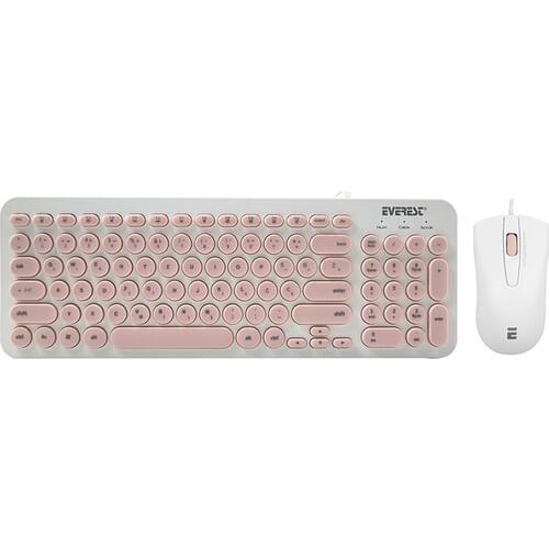 KM-01K color USB Round Key 3D Combo LC Layout Keyboard + Mouse Set Mouse And Keyboard Set For PC Computer Gaming Kit