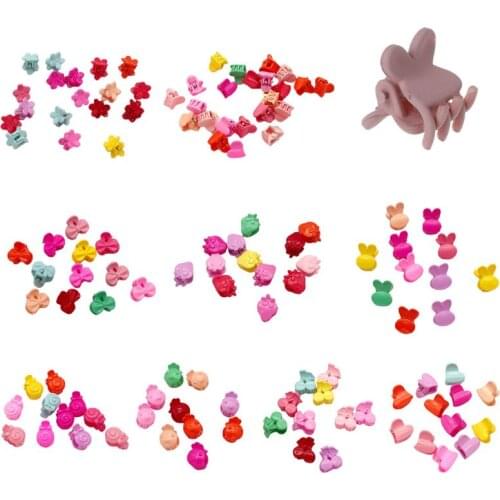Child Girls Cute Mini Side Hair Claws Cute Flower Bunny Fruit Shaped Plastic Hairpin Clips Barrettes