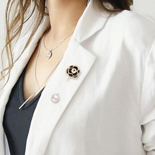 Fashion Faux Pearl Rose Flower Brooch Pin Cardigan Sweater Shawl Clip Jewelry