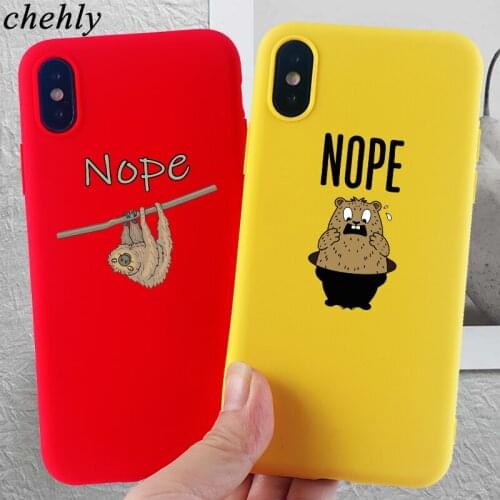 Fashion Phone Case for IPhone 6s 7 8 11 Plus Pro X XS Max XR Nope Animal Cases Soft Silicone Fitted TPU Back Accessories Covers