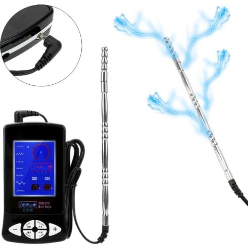 OLO Electric Shock Stimulate Set Penis Plug Anal Plug Nipple Clamps Cock Rings Massage Pad Medical Themed Toys Sex Products