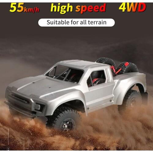 New RC Car 1:12 2.4G Short Course Truck 55km/h High Speed Remote Control Car 4WD RTR with Brushless Motor 2 Battery