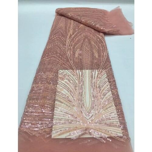 The new style of exquisite beaded tube embroidery, French tulle lace, is suitable for fashionable ladies' skirts