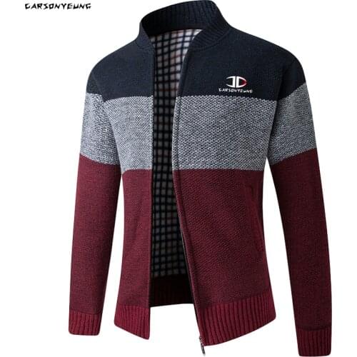 Autumn Mens Sweater Coat Faux Fur Wool Sweater Jackets Men Cardigan Fleece Full Zip Knitted Warm Coat Male Clothing for Winter