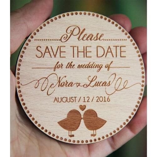 Customized Bride Groom names Lase cut Rustic save the date laser cutting wedding invitation cards,Wedding Keepsake Magnet