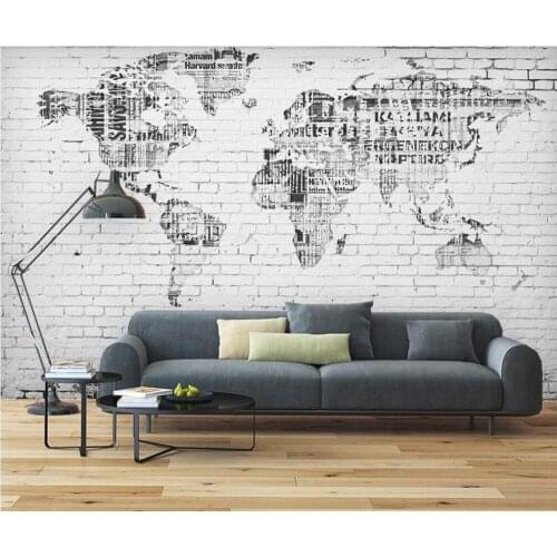 Custom 3D mural wallpaper simple fashion brick map tooling wall decoration painting