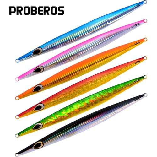 PROBEROS 6PC Metal Lure Fishing Bait 150G Lead Metal Jig Fishing Lure Paillette Knife Wobbler Artificial Hard Bait Jigging Lure