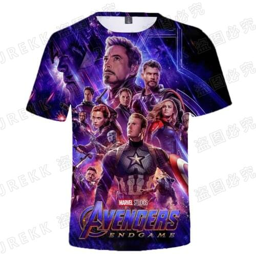 Cool Marvel Movie The Avengers T shirt Men Women Children Summer Short Sleeve Streetwear T-shirt Super Hero 3D Printed Tops Tee