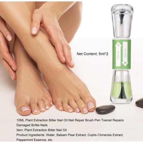 2-In-1Plant Extraction Bitter Nail Oil Nail Repair Brush Pen Effective Fungal Nail Care Strengthen Repairs Damaged Brittle Nails