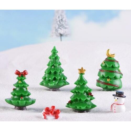 50mm X 20mm, 1 PieceResin Ornaments Decorations Green Christmas Tree With Red And Yellow Furnishing Articles Decoration