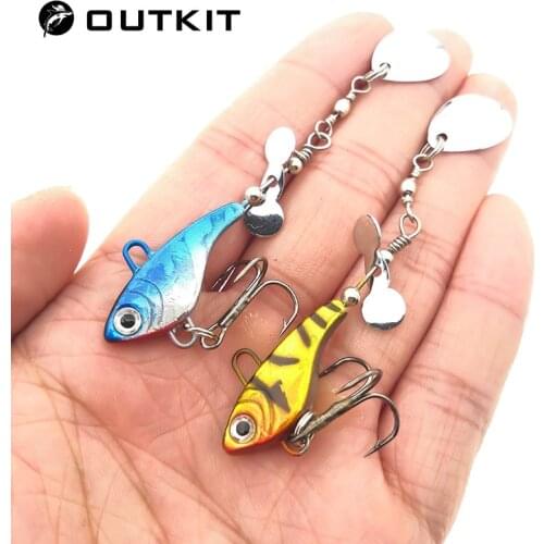OUTKIT 12g Sea Bass Blade Lure Fishing Spinner Metal fishing Lure Metal Jig Metal VIB Crankbait Fishing Tackle Spoon Long Shot