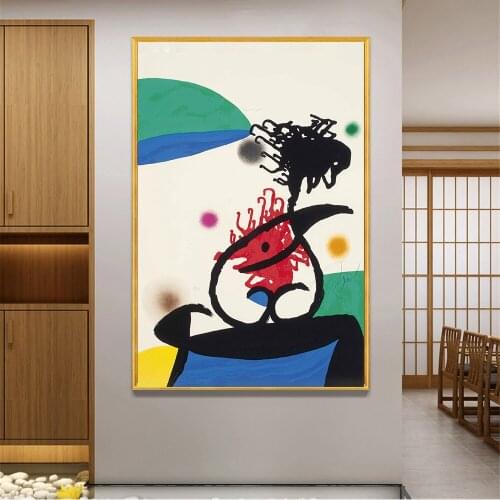 Weird Abstract Art Joan Miro Wall Decoration Poster Print Home Decor Canvas Oil Painting Picture for Bedroom Artwork