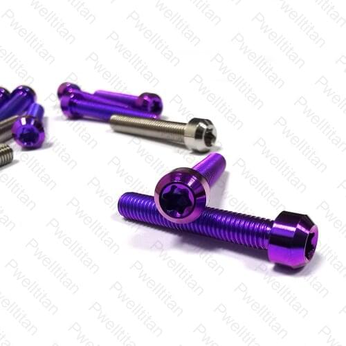 Titanium Bolt M5 X 25 30 35mm Button Torx Alloy Head Screw for Motorcycle Mountain Road Bicycle Headset Tiremet 2 PCS