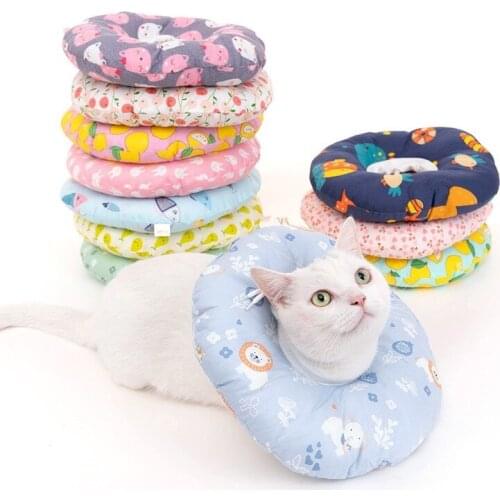 Pet Supplies Cat Neck Sleeve Cute Print Protective Cover Anti-licking Soft Ring Dog Waterproof Recovery Cover