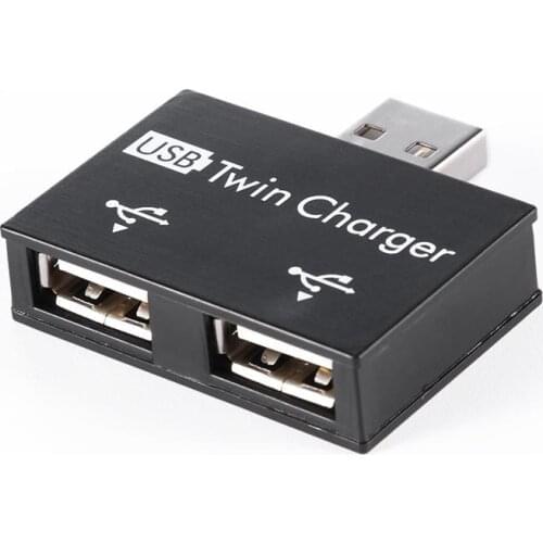 USB 2.0 Male to Twin Female Charger Dual 2 Port USB DC 5V Charging Splitter Hub Adapter Converter Connector Power Adapter
