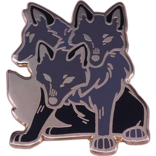 Horror Weird Three Wolf Brooch Halloween Badge Personality Exaggeration Halloween Party Accessories Friends Jewelry Gifts