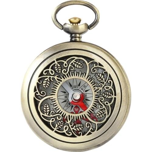 Vintage Bronze Compass Pocket Watch Design Outdoor Hiking Navigation Kid Gift Retro Metal Portable Compass new drop ship