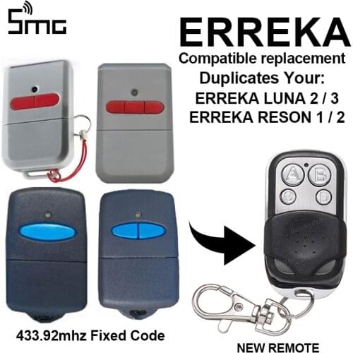 High quality 4channel 433.92MHZ ERREKA IUNA2/3 RESON1/2 garage door remote control duplicator for fixed code
