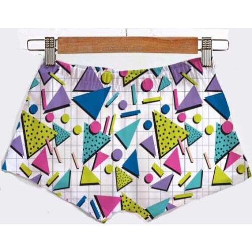 Custom Made 90s Retro Print Sublimation Printing Female Hot Shorts