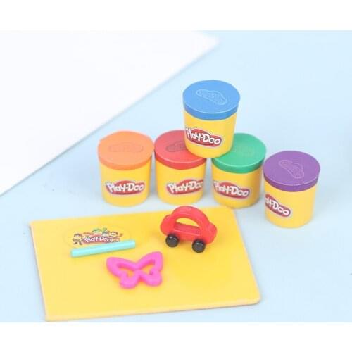 1 Set 1:12 Mini Dollhouse Miniature Colorful Clay Set for Doll House Accessories