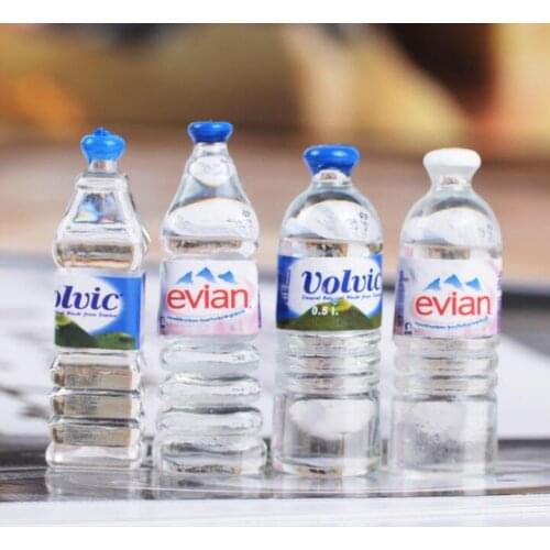 10pcs/lot Cartoon Simulation mineral water bottle Model Small Statue Figurine Crafts Ornament Miniatures Phone Bag DIY