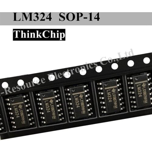100pcs) LM324 LM324DR LM324DT SOP-14 SMD Four-way operational amplifier