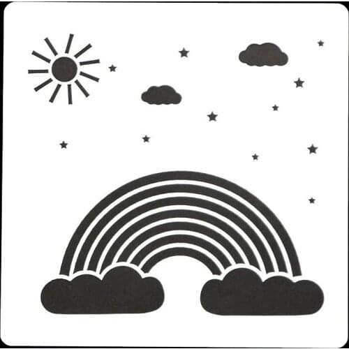 13*13 rainbow Layering Stencils for Diy scrapbook/photo album Decorative Embossing coloring,painting stencil,home decor