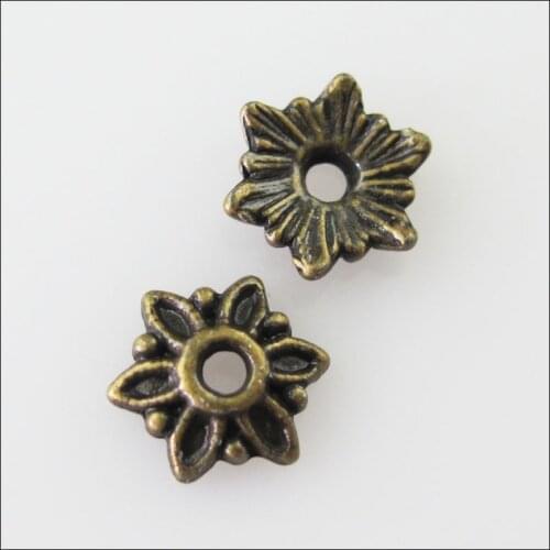 150Pcs Antiqued Bronze Color Tiny Flower End Bead Caps Connectors 8mm