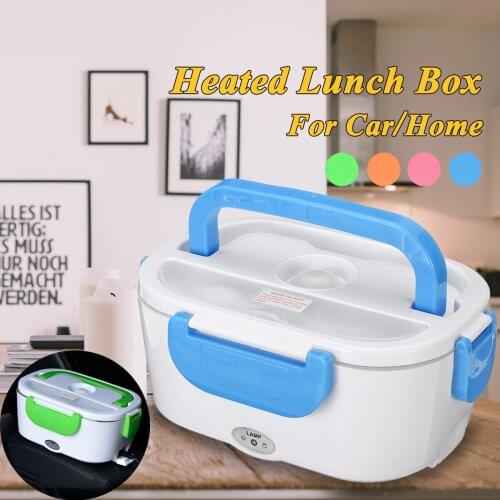 2 in 1 Portable Electric Lunch Box Car& Home US Plug/EU Plug 12V-24V 220V School Bento Lunchbox Food Container Warmer