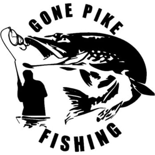 30cm Gone Pike Fishing Fashion Stickers Decals Vinyl 6ZF-003