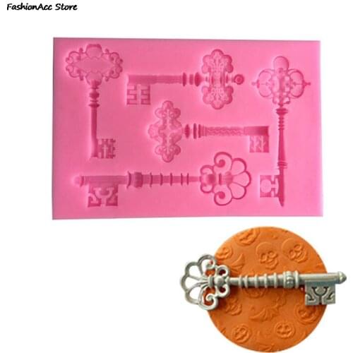 3D Key Pendant Mold Craft DIY Vintage Jewelry Making Mould Tool Handmade Silicone Resin