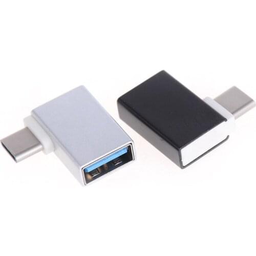 90 Degree Type C To USB 3.0 Female Data OTG Converter For Macbook Android Phone