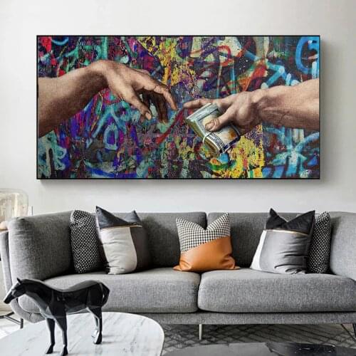 Abstract Graffiti Art Stock Market Canvas Paintings Modern Street Art Posters and Prints Wall Picture for Living Room Home Decor