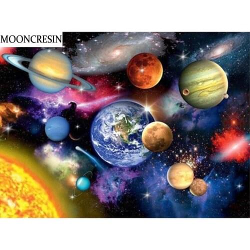 Diamond Painting Cross Stitch Universe Diy Diamond Embroidery Landscape Starry Sky Mosaic Picture Of Rhinestone Home Decoration