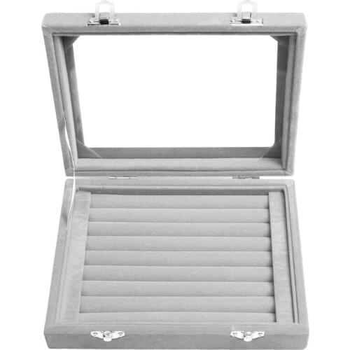 Velvet Jewelry Rings Display Tray Earring Storage Case Jewelry Storage Box Makeup Organizer Storage Box