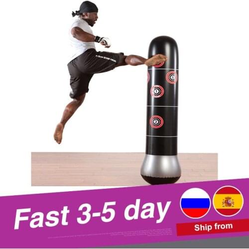 Boxing Punching Bag Inflatable Sandbag Free-Stand Tumbler Muay Thai Training Pressure Relief Bounce Back Sandbag Fitness Tool