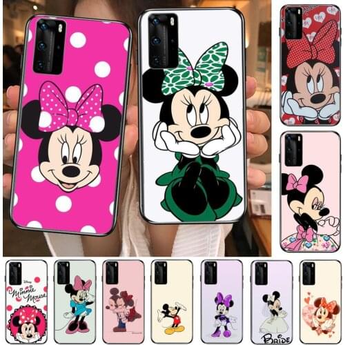 Minnie Mouse Hug Phone Case For Huawei P40 p30 P20 10 9 8 Lite E Pro Plus Black Etui Coque Painting Hoesjes comic fas