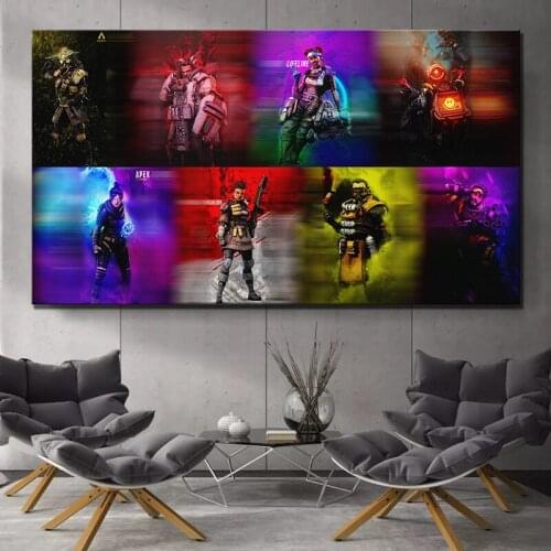 Home Decor Poster HD Pictures Prints Canvas 1 Piece Modular Apex Legends Game Living Room Art Decorative Cartoon Painting Framed