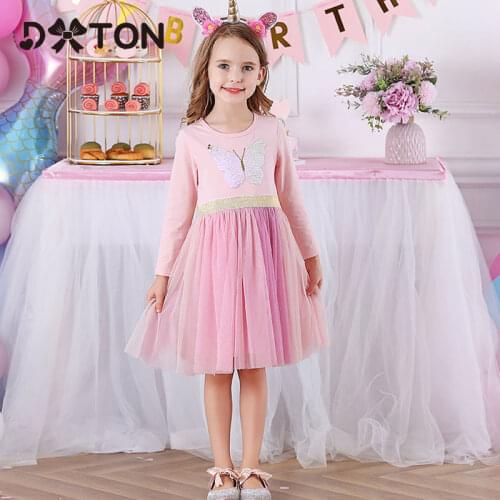 DXTON Kids Dresses For Girls Autumn and Winter Children Clothing Toddler Birthday Party Dress 2020 Christmas Girls Costume Dress