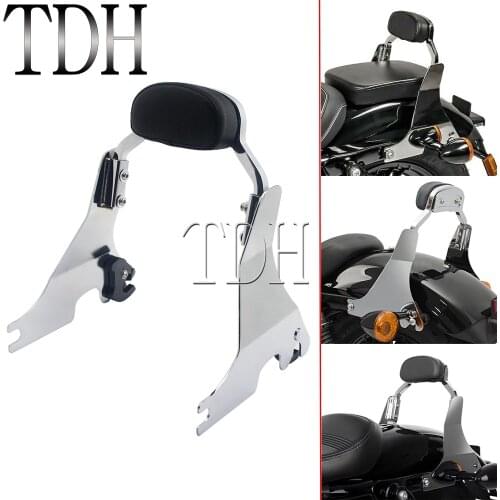For Harley Sporster XL 883 1200 Motorcycle Luggage Rack Sissy Bar Detachable Backrest SuperLow Seventy Two Forty Eight 2014-up