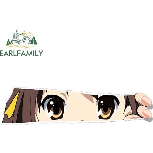 EARLFAMILY 13cm x 3.6cm for Girl Eyes Auto Bumper Car Stickers Waterproof Scratch-Proof Vinyl Material Motorcycle Helmet Decals